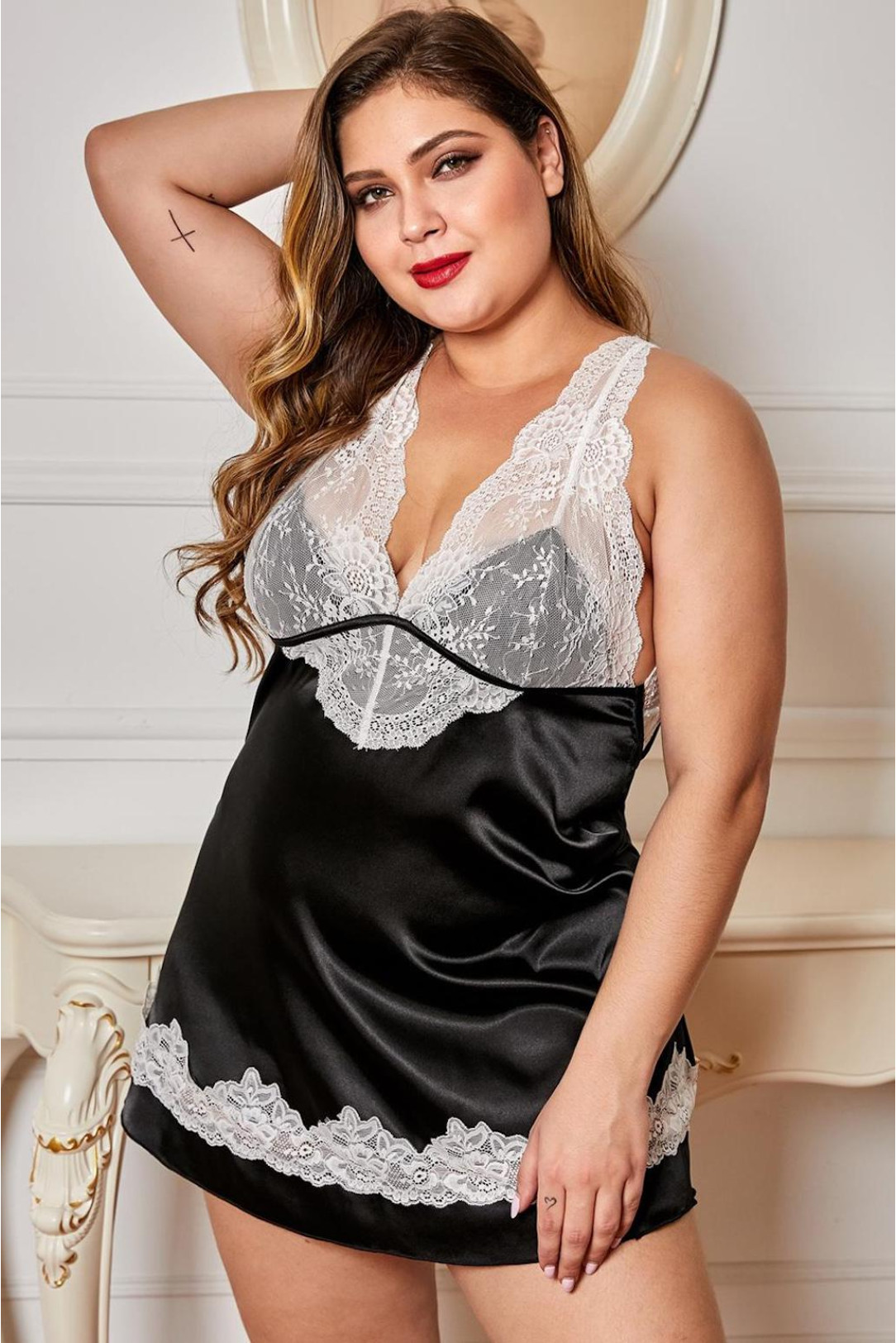 Satin Plus Size sexy nightgown LoveYourCurvy